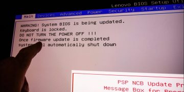BIOS screen on a Lenovo workstation
