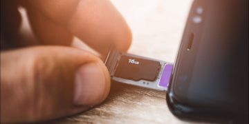 Phone with microSD card.