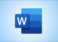 Microsoft Word logo on a blue background.