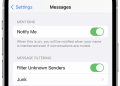 Message filter settings