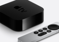 The Apple TV 4k streaming box and Siri Remote.