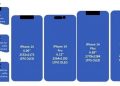 Future iPhone display designs (left) and iPhone 14 display specs.
