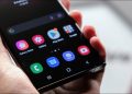 Samsung phone close up.