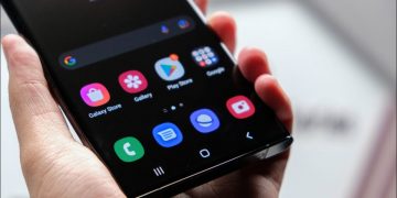 Samsung phone close up.