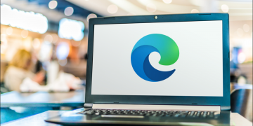 Edgo logo on a laptop screen