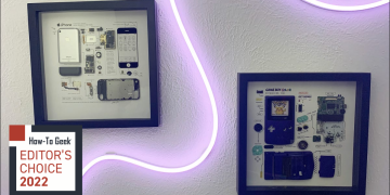 GRID Studio framed art on wall with Govee Neon Rope Lights in between