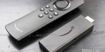 Amazon Fire TV Stick Lite angled profile