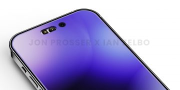 Close-up of Apple's rumored pill-and-hole notch replacement for the iPhone 14 Pro.