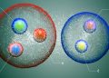 The new pentaquark is made up of a charm quark and a charm antiquark and an up, a down and a strange quark. Image Courtesy: CERN