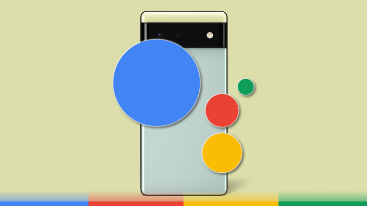 Pixel 6 with the Google Assistant logo.