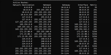 Route Table Header