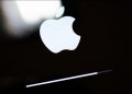 The Apple logo and a progress meter on iPad.