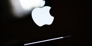 The Apple logo and a progress meter on iPad.