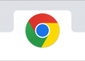 Chrome logo on a tab.