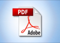Adobe PDF logo on a gradient background.