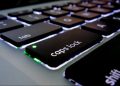 Caps Lock key on a keyboard.