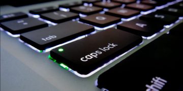 Caps Lock key on a keyboard.