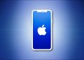 iPhone outline with blue screen on a blue background hero