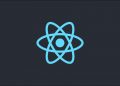React logo on a dark background