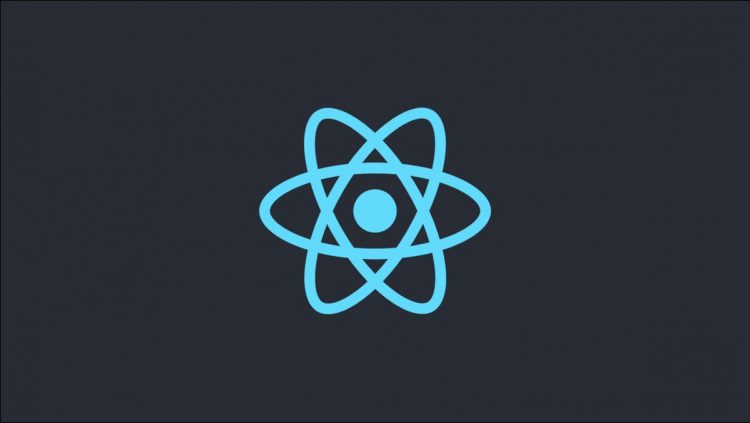 React logo on a dark background