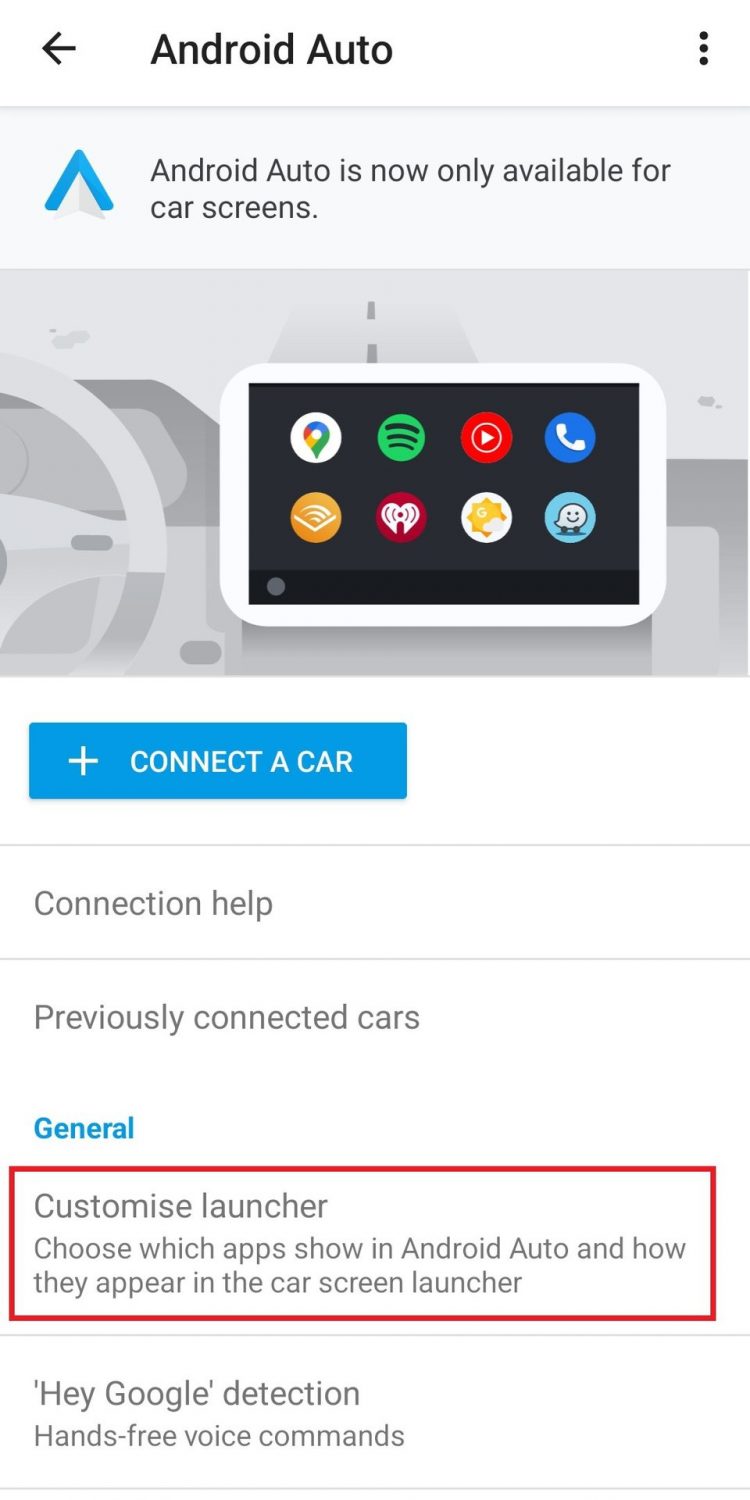 Android Auto customize launcher