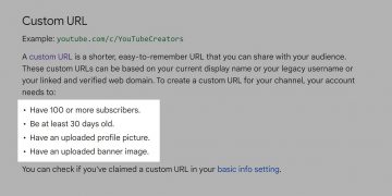 requirements for custom url