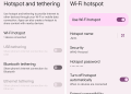Android hotspot menu