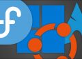 Logos for Windows 11, Fedora Linux, Arch Linux, and Ubuntu Linux