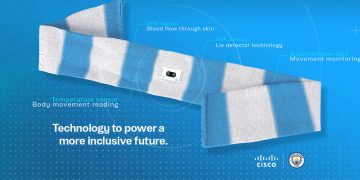 Render of the scarf and its included sensors