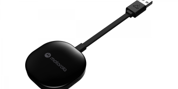 The Motorola MA1 wireless Android Auto adapter.