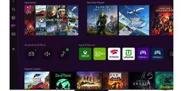 The Samsung Gaming Hub on a smart TV.