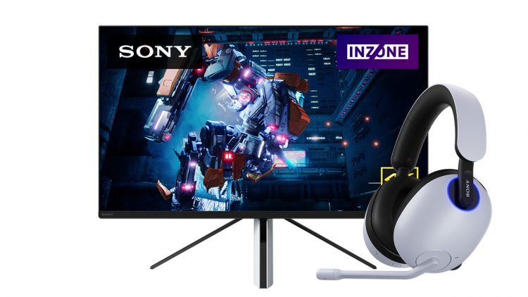 Sony InZone gaming monitor and headset.