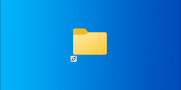 Symbolic Link Header Image. A Windows folder on a blue background.
