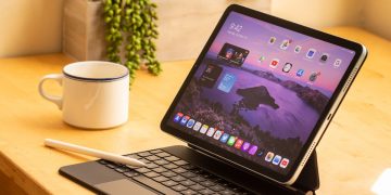 The new iPad Air with Magic Keyboard and Apple Pencil