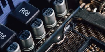 CPU power supply circuit on a motherboard.