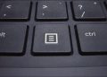 Menu key between Alt and Ctrl keys on a PC keyboard