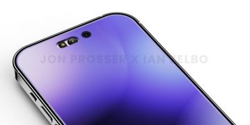 Close-up of Apple's rumored pill-and-hole notch replacement for the iPhone 14 Pro.