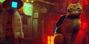 A cat in a dystopian city