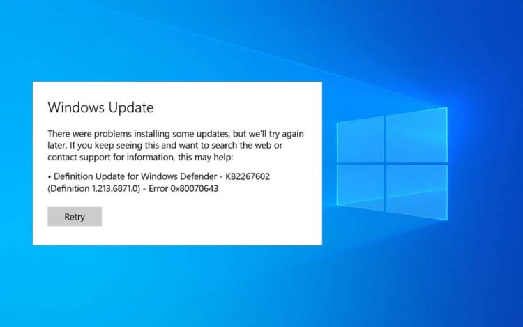 10 Best Ways to Fix Windows Update Error 0x80070643