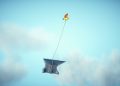 Yellow bird carries an anvil. growth marketing during a recession