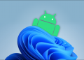 Windows 11 wallpaper with Android robot.