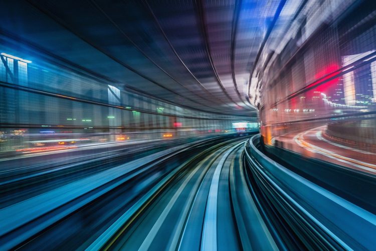 High-speed train tunnel / motion blur / speed / motion / forward progress / future / what