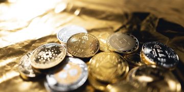 Cryptocurrency golden bitcoin image for crypto currency