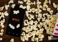 Netflix with popcorn stock photo 1