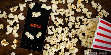 Netflix with popcorn stock photo 1