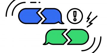 Image showing the blue bubbles vs. green bubbles from Google's latest campaign against iMessages.