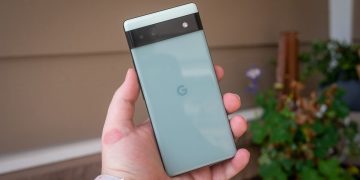 Pixel 6a held in a hand