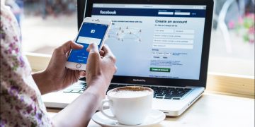 Facebook website and mobile app on a computer and smartphone