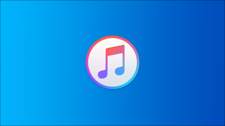 iTunes on Blue Background header.