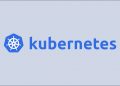 Graphic with the Kubernetes logo